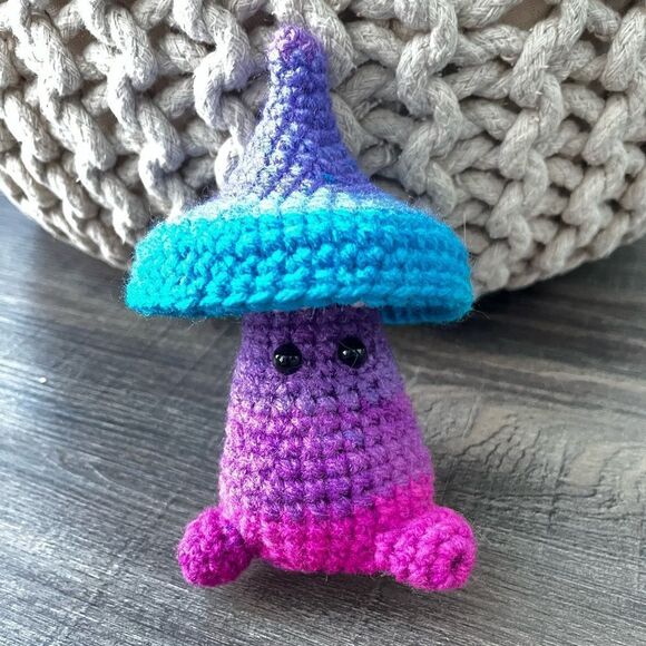 Handmade Crochet Mushroom Stuffy - Picture 3 of 9